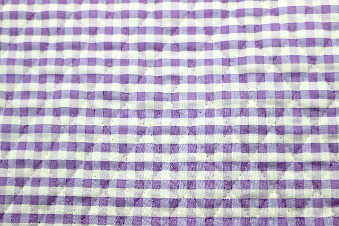 ギンガムチェックキルト　紫　【10cmあたり】